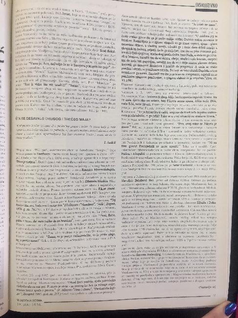 Faksimil feljtona iz „Slobodne Bosne” od 19. maja 1996. godine kada su preneseni najzanimljiviji dijelovi Alibabićeve knjige - Avaz