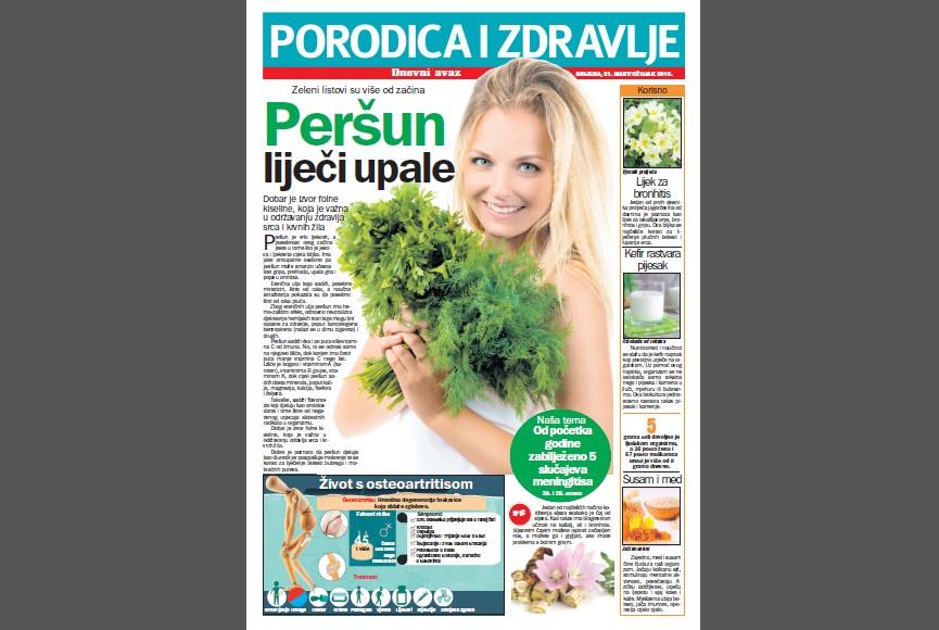 Srijedom u „Dnevnom avazu“ - magazin „Porodica i zdravlje“