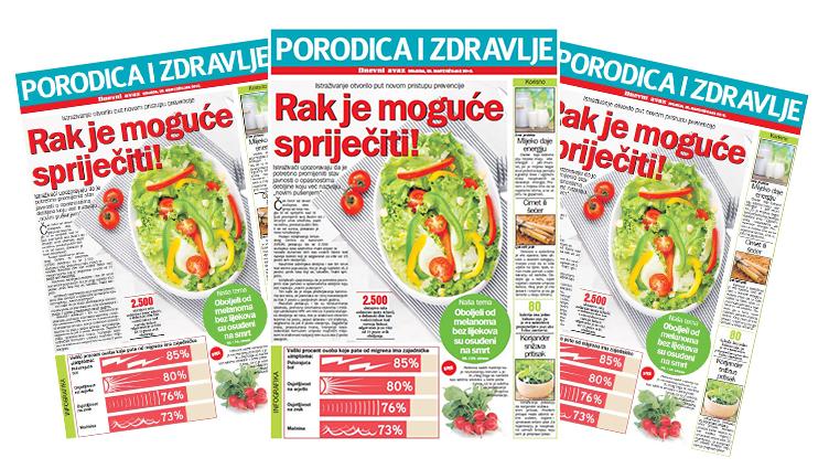 Srijedom u "Dnevnom avazu" - magazin "Porodica i zdravlje"