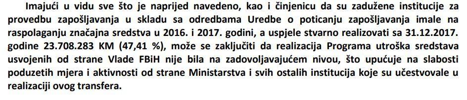 Faksimil zaključka Ureda za reviziju institucija FBiH - Avaz