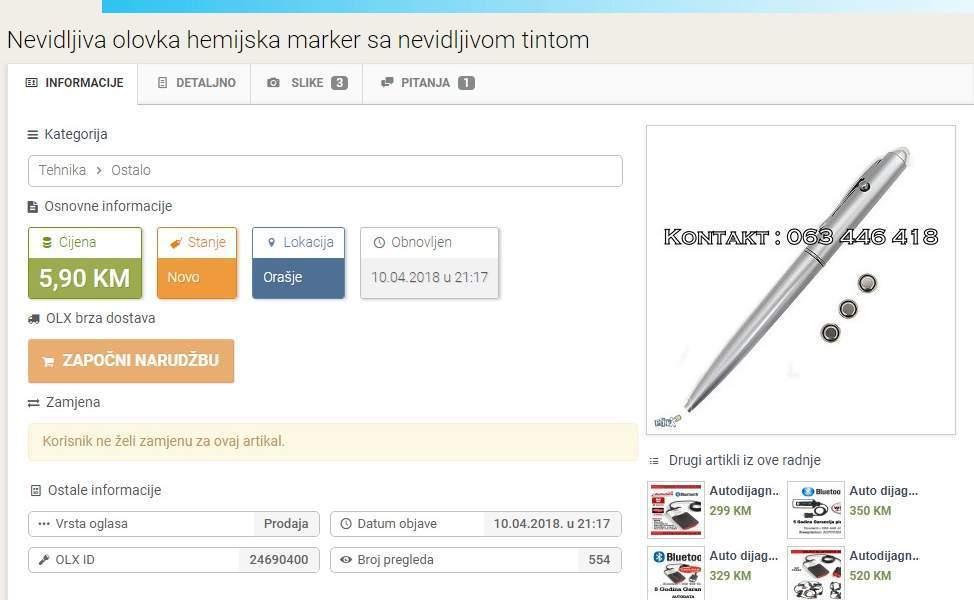 Olovka s nevidljivom tintom opet u prodaji, jeftinija za četiri marke - Avaz