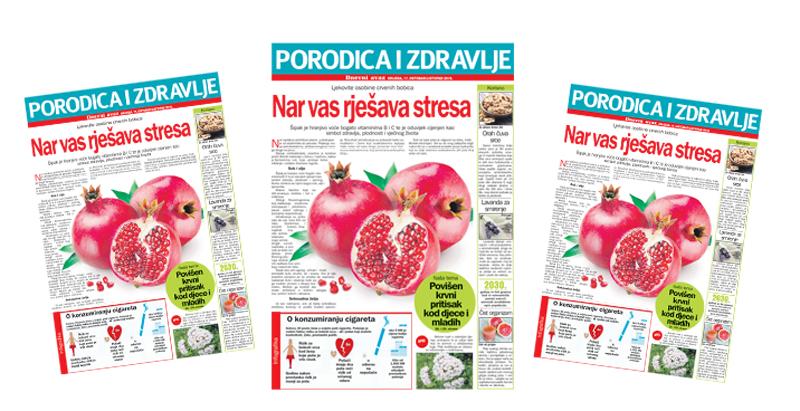 Srijedom u „Dnevnom avazu“ magazin „Porodica i zdravlje“: Nar vas rješava stresa