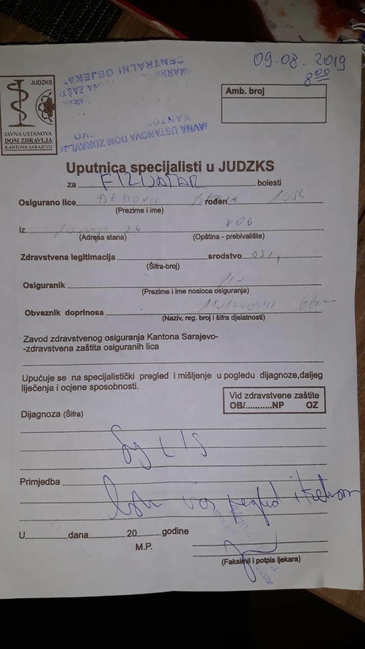 Uputnica na kojoj je upisan datum narudžbe - Avaz