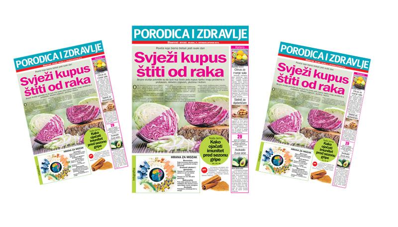 Srijedom u "Dnevnom avazu" magazin "Porodica i zdravlje": Svježi kupus štiti od raka