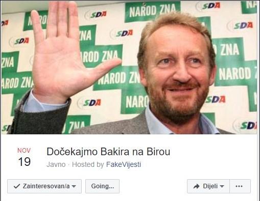 Na Facebooku osnovana grupa "Dočekajmo Bakira na birou"