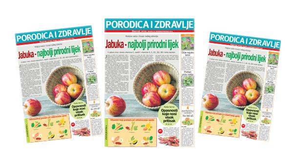 Srijedom u "Dnevnom avazu" magazin "Porodica i zdravlje": Jabuka-najbolji prirodni lijek