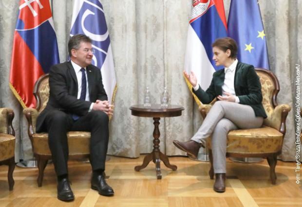 Lajčak jasno poručio Brnabić: Bez kompromisnog rješenja s Kosovom, nema napretka Srbije