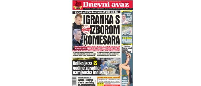 Danas u "Dnevnom avazu" čitajte: Igranka s izborom komesara