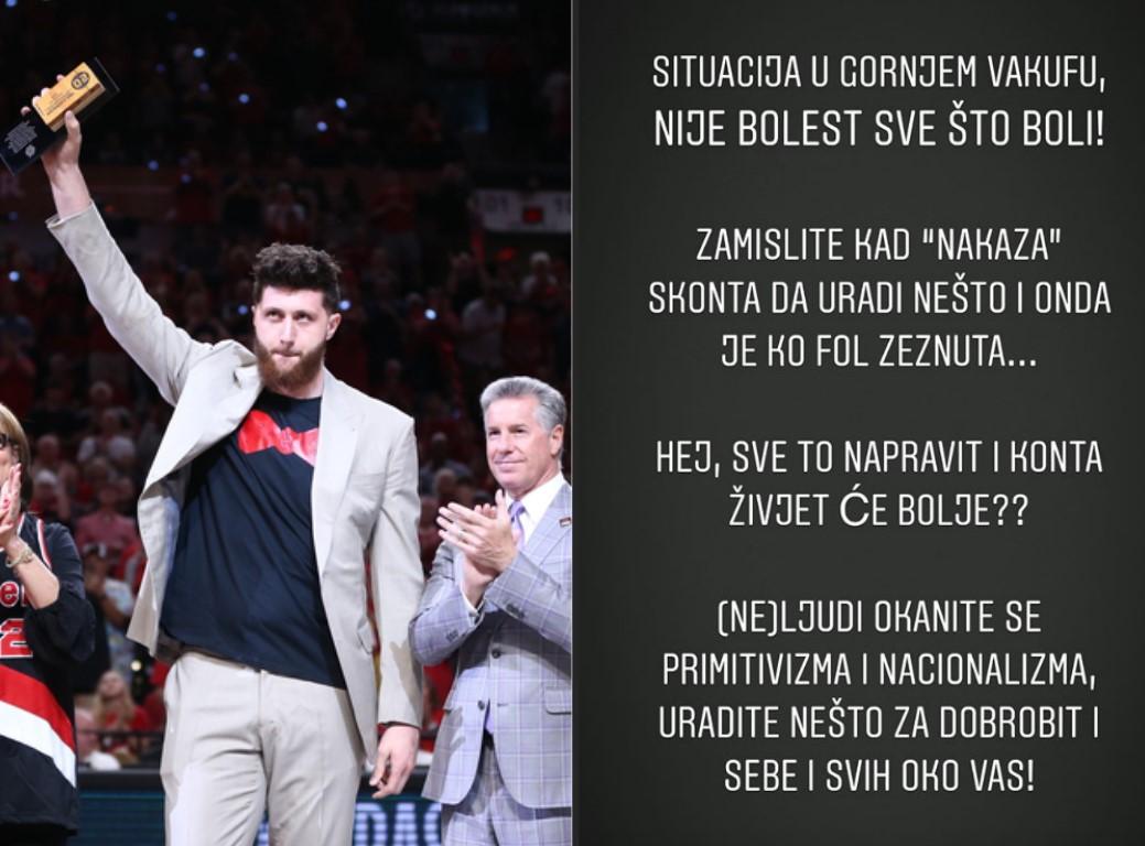 Nurkić: Osudio primitivni čin - Avaz