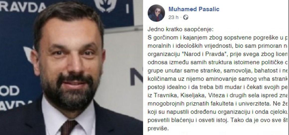 Pašalić napustio Narod i pravdu uz poruku: Allahu moj, sačuvaj me licemjerstva, ružnog morala, želje za slavom i pretvaranjem