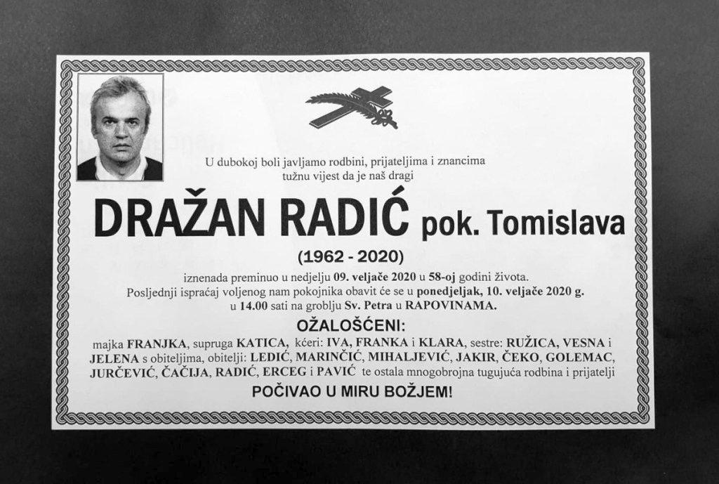 Smrtovnica nastradalog Radića - Avaz