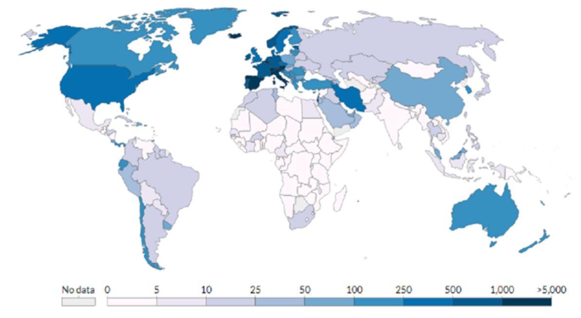 Kartu objavila stranica "Our World in Data" - Avaz