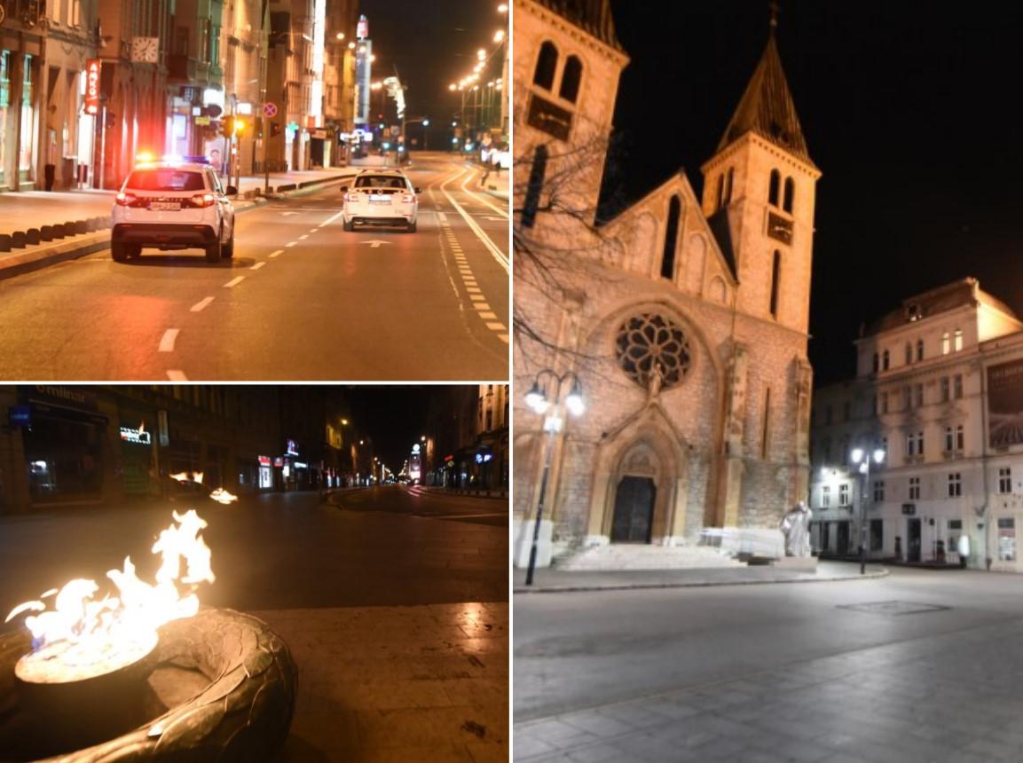 Policijski sat podsjeća na teška vremena: Sarajevo pusto, samo policijske rotacije