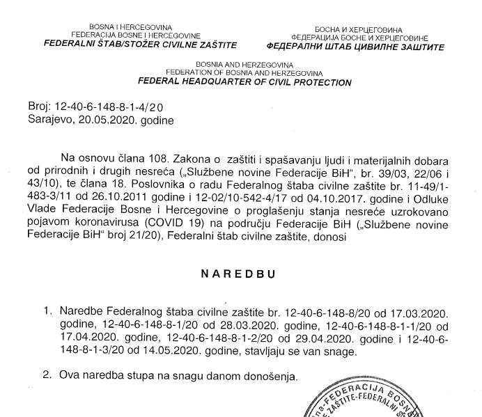 Nove naredbe Štaba - Avaz