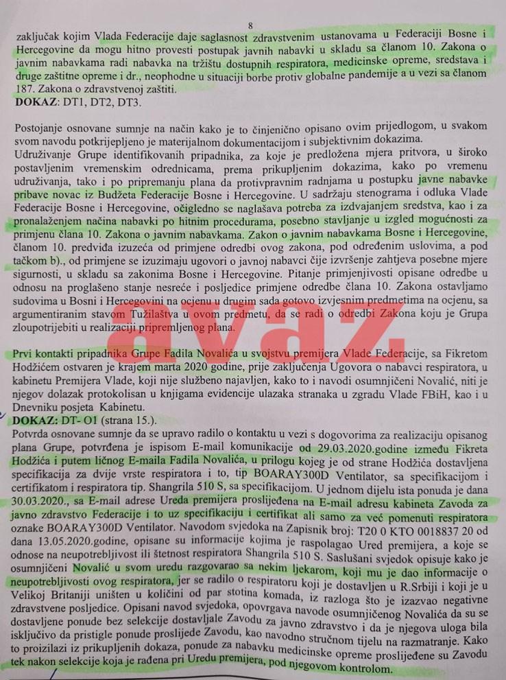 Faksimil Tužilaštva: Ko je od ljekara bio kod Novalića i kakve je ponude prvo slao Hodžić - Avaz