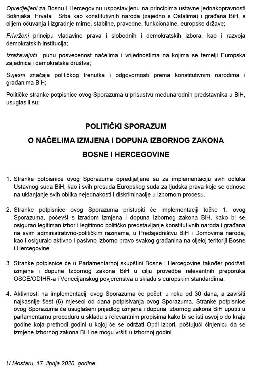 Politički sporazum - Avaz