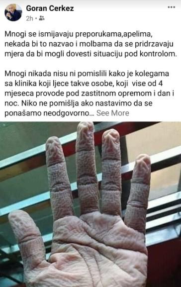 Status Gorana Čerkeza na Facebooku - Avaz