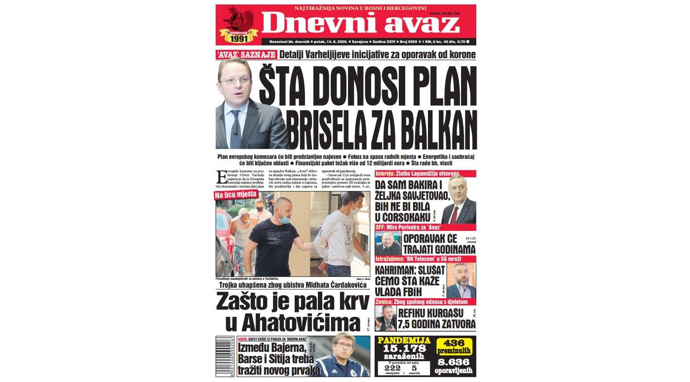 Danas u "Dnevnom avazu" čitajte: Šta donosi plan Brisela za Balkan