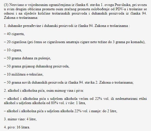 Faksimil izmjena dijela Pravilnika o oslobađanju od PDV-a i trošarine - Avaz