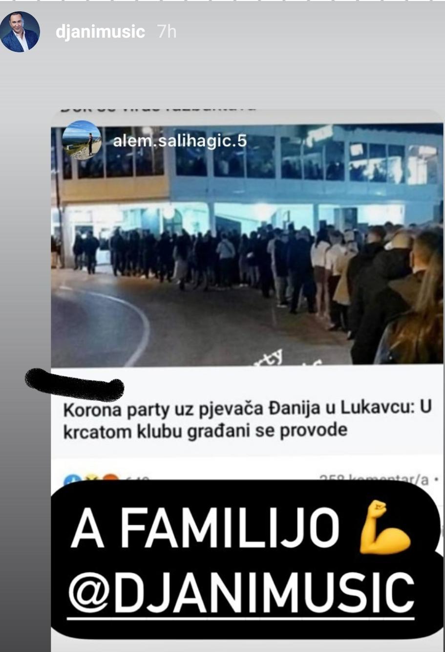 Reakcija Đanija na Instagramu - Avaz