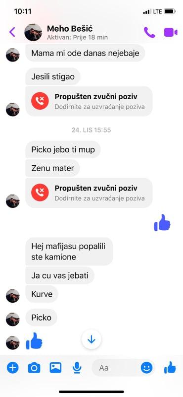 Prijetnje preko mesendžera - Avaz