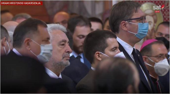 Dodik i Vučić na liturgiji - Avaz