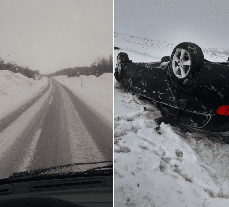 Automobil kod Blidinja završio na krovu - Avaz