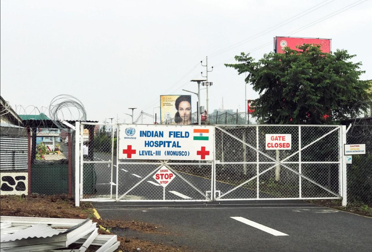 A general view of the locked entrance to the Level III Indian Field Hospital, where the dead body of Italian Ambassador Luca Attanasio lies, in Goma, eastern Democratic Republic of the Congo February 22, 2021. - Avaz