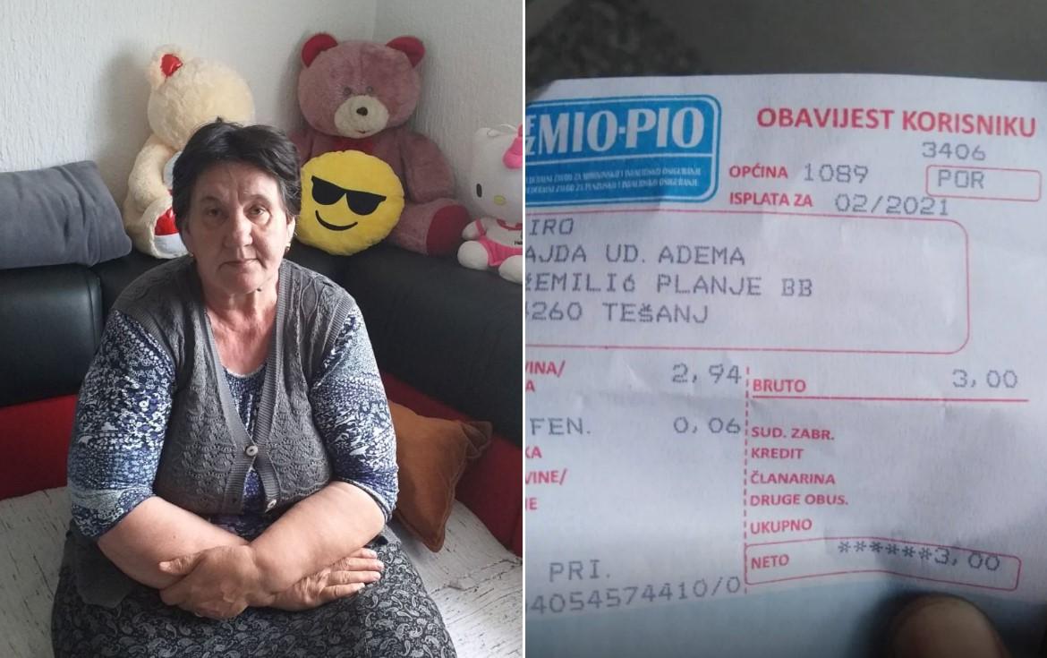 Sajda Piro, nana koja prima penziju od tri KM, za "Avaz": Da mi nema sina, prosila bih