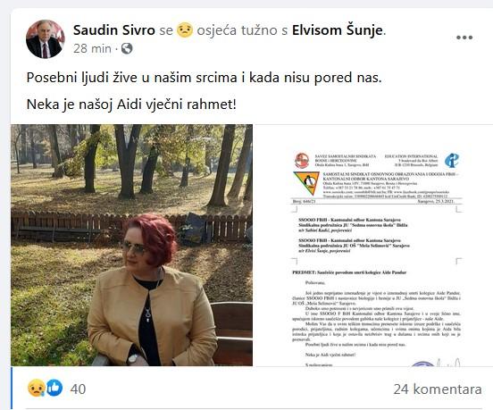 Status koji je objavio Sivro - Avaz