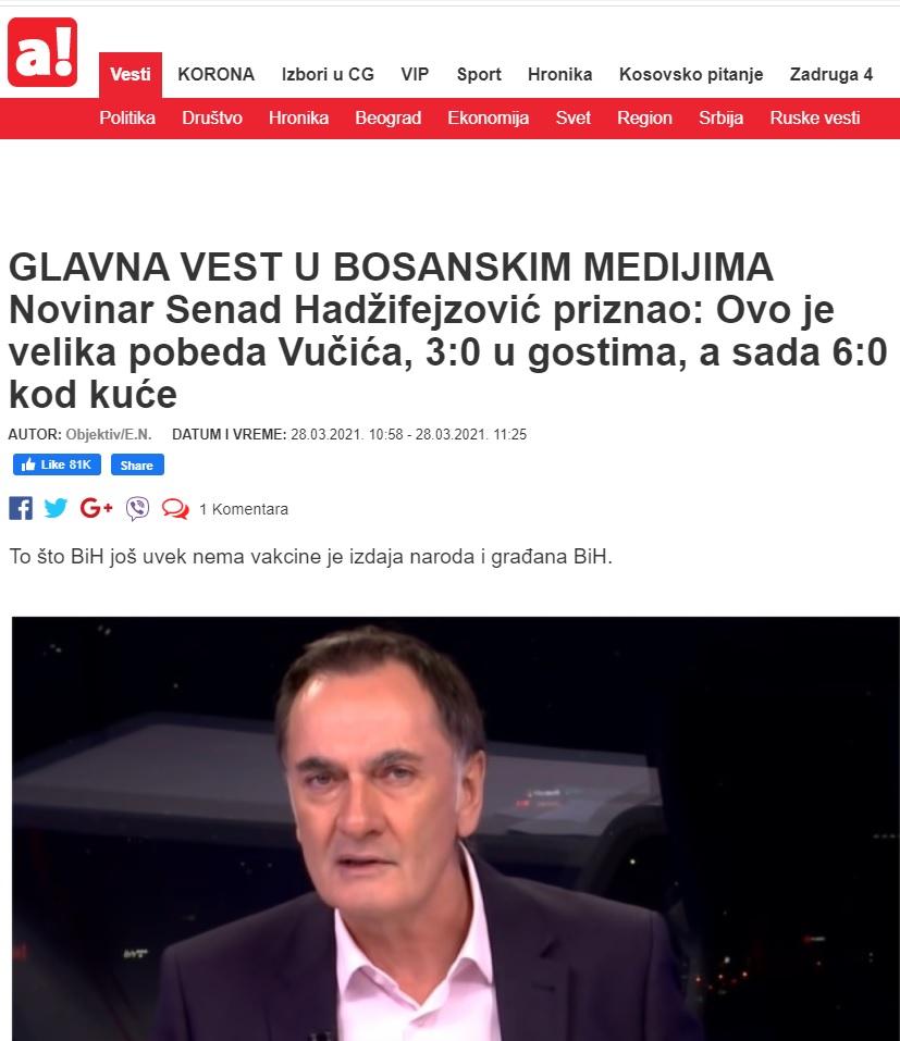 Tekstovi iz srbijanskih medija - Avaz