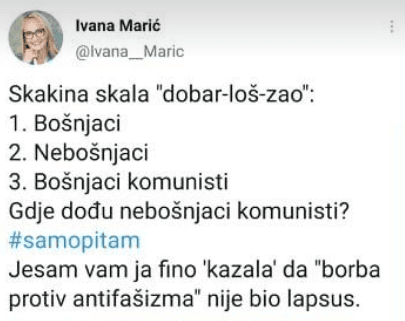 Objava Ivane Marić na Twitteru - Avaz