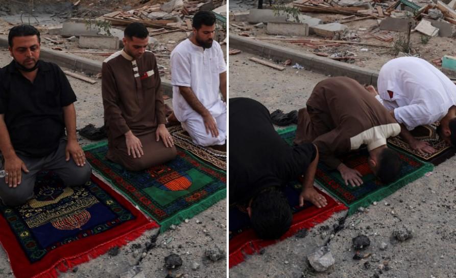 Srceparajuće fotografije iz Gaze: Na ruševinama klanjali bajram-namaz, nisu marili za potencijalne napade Izraela