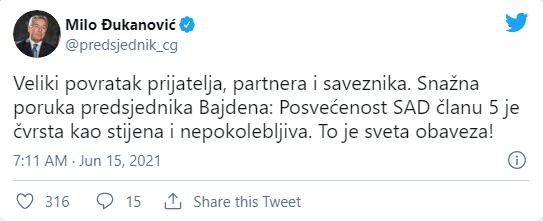 Objava na Twitteru - Avaz