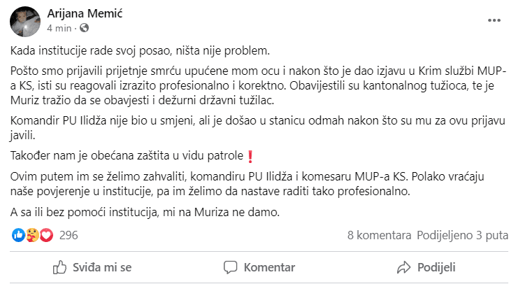 Objava na Facebooku - Avaz