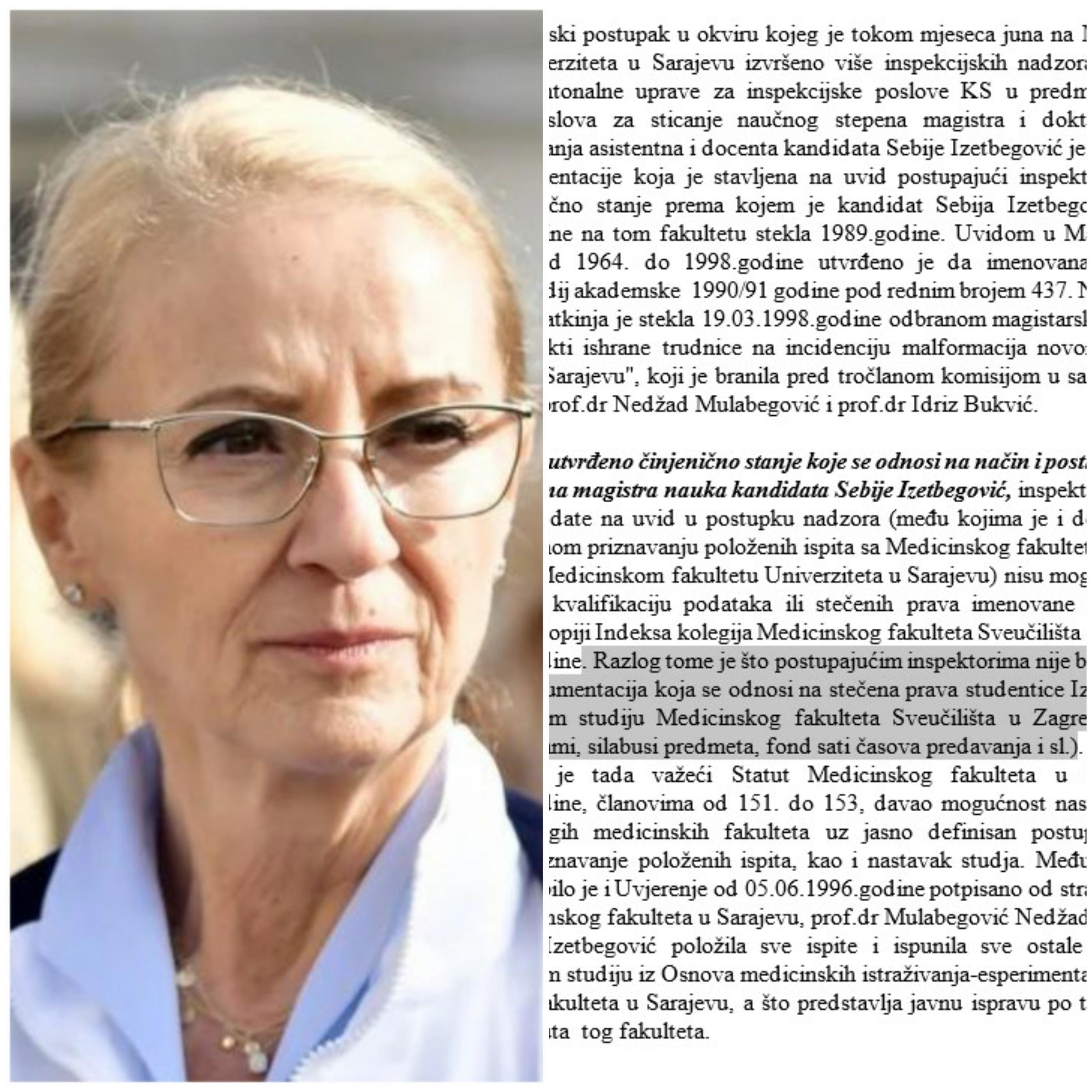 Sebija Izetbegović: What did the inspection determine? - Avaz