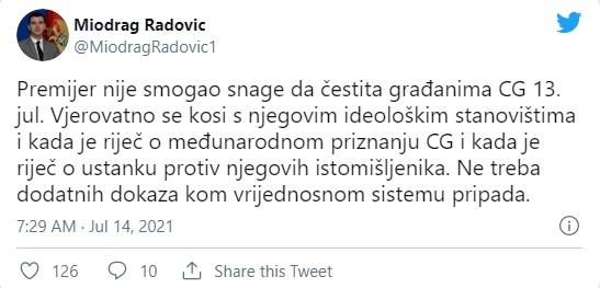 Objava na Twitteru - Avaz