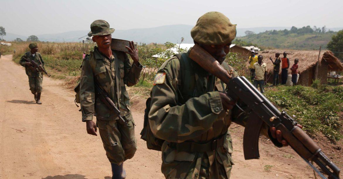 Soldiers with the Armed Forces of the Democratic Republic of the Congo (FARDC) on patrol during the Ituri conflict in 2015. - Avaz