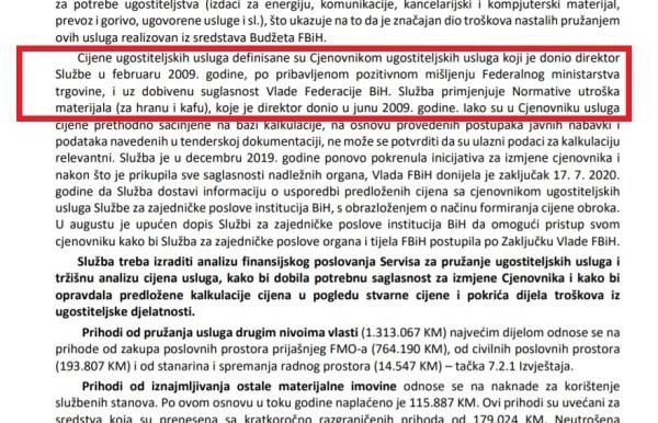 Faksimil dijela revizorskog izvještaja - Avaz