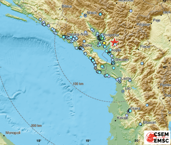 Zemljotres u Albaniji, osjetio se i u Crnoj Gori