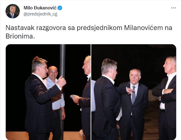 Objava Đukanovića na Twitteru - Avaz