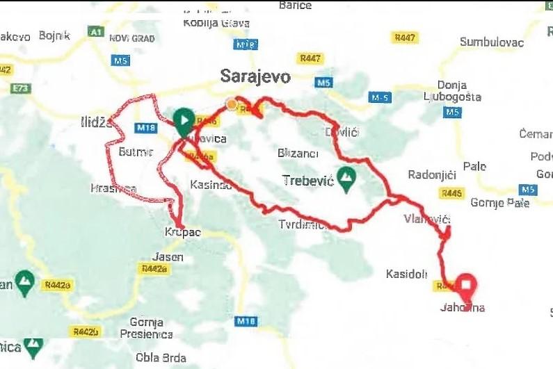 Ruta kojom će se utrka kretati - Avaz