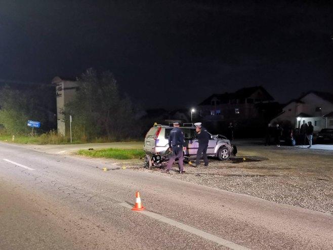 Žestok sudar Nissana i motocikla kod Prijedora: Povrijeđene dvije osobe