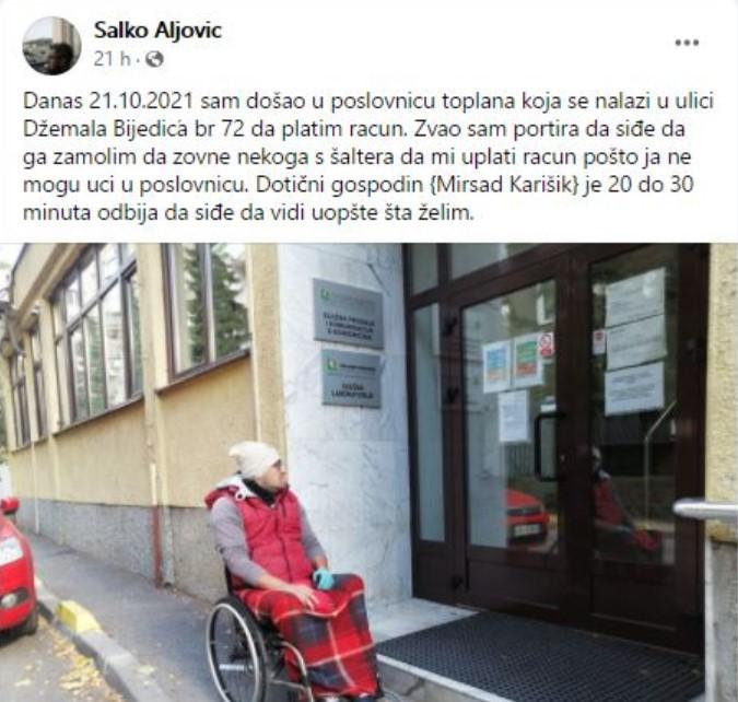 Objava Salke Aljovića na Facebooku - Avaz