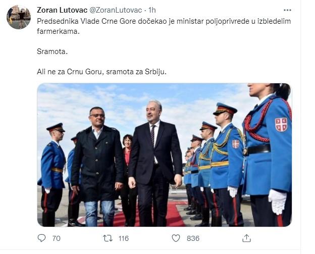 Objava Lutovca na Twitteru - Avaz