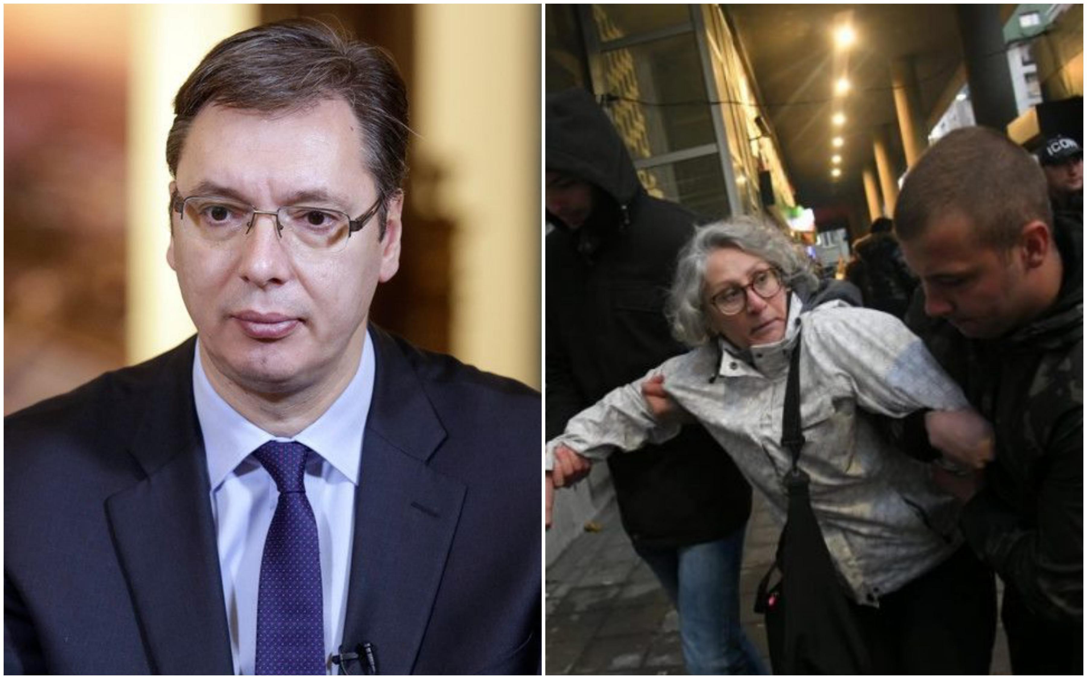 Predsjednik Srbije Aleksandar Vučić i aktivistkinja Aida Ćorović - Avaz