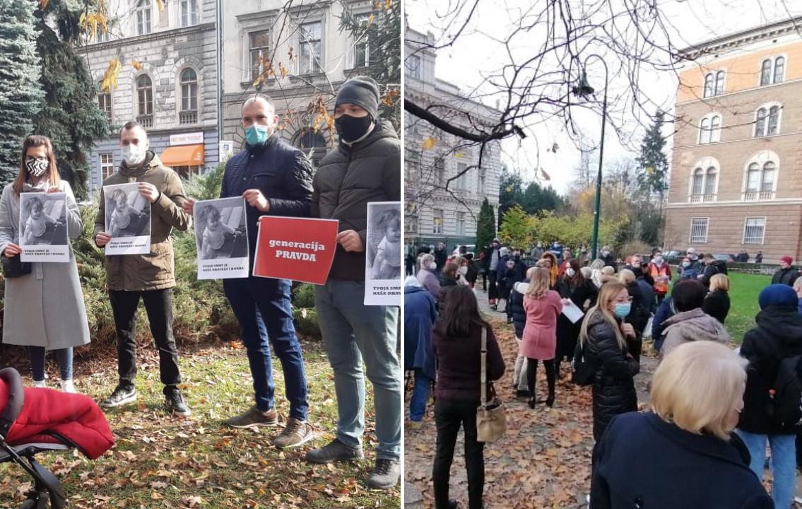 Održani mirni protesti ispred zgrade Vlade KS: Sarajlije pružile podršku porodici male Džene Gadžun