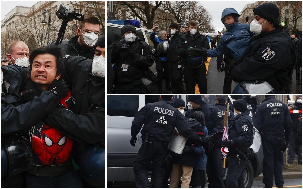 Protesti antivaksera u Berlinu: Policija udarala demonstranta pred suprugom i djetetom