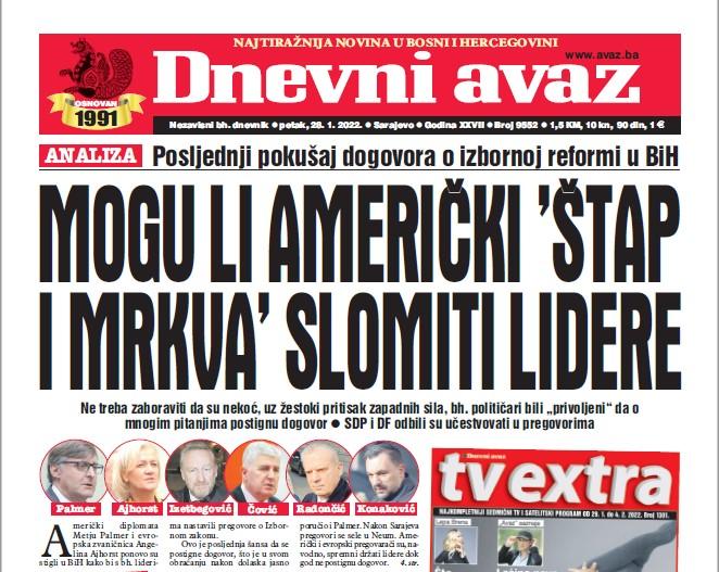 Danas u "Dnevnom avazu" čitajte: Mogu li američki "štap i mrkva" slomiti lidere