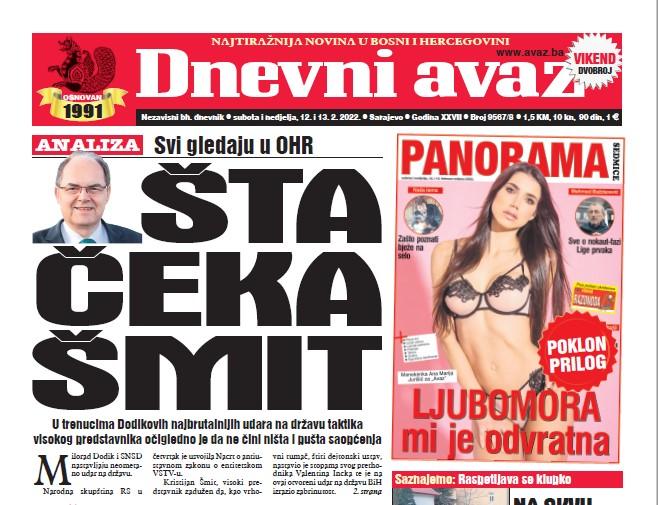 U dvobroju “Dnevnog avaza” čitajte: Šta čeka Šmit